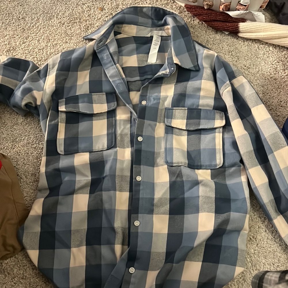 blue flannel jacket